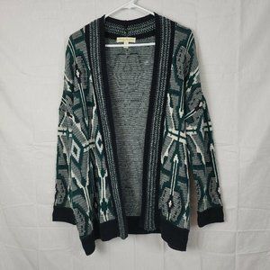 Staring At Stars Womens‎ Green White Open Front Cardigan Sweater Size Small